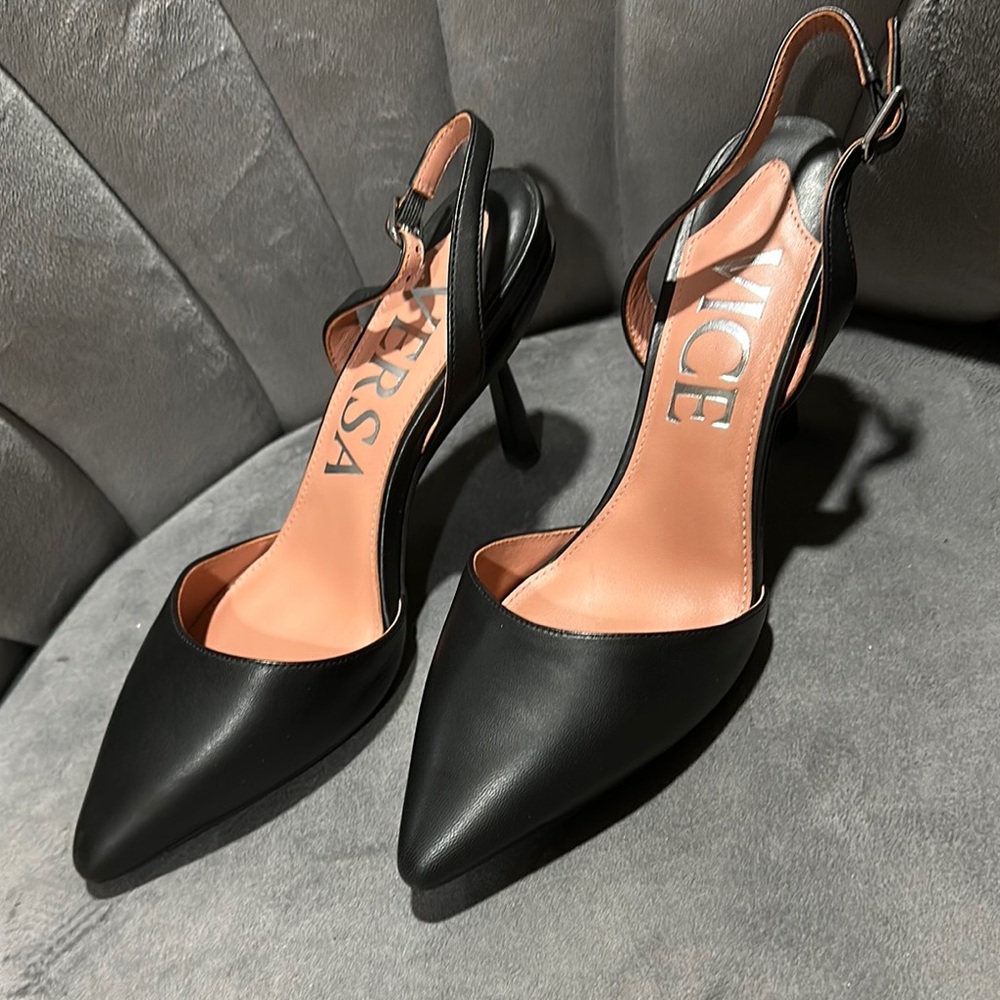 Versace Black Slingback Heels